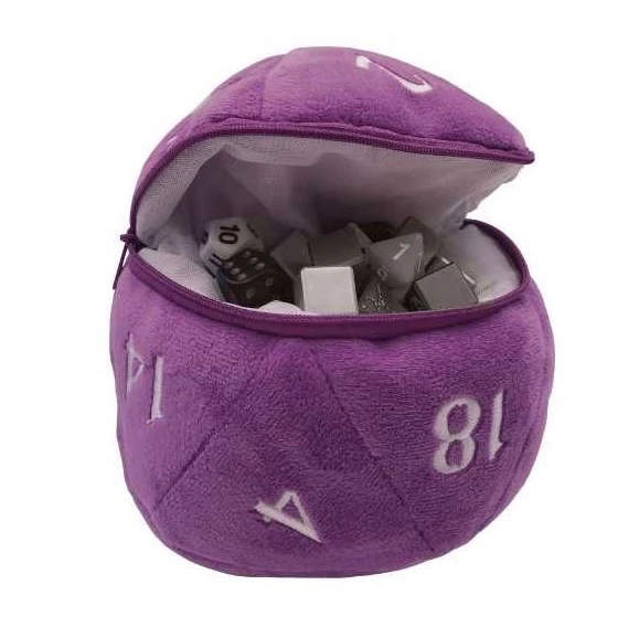 D20 Plush Dice Bag - Purple 3 D20 Plush Dice Bag - Purple