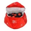 D20 Plush Dice Bag - Red & White -Board Games UPR18398