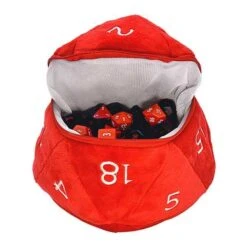 D20 Plush Dice Bag - Red & White